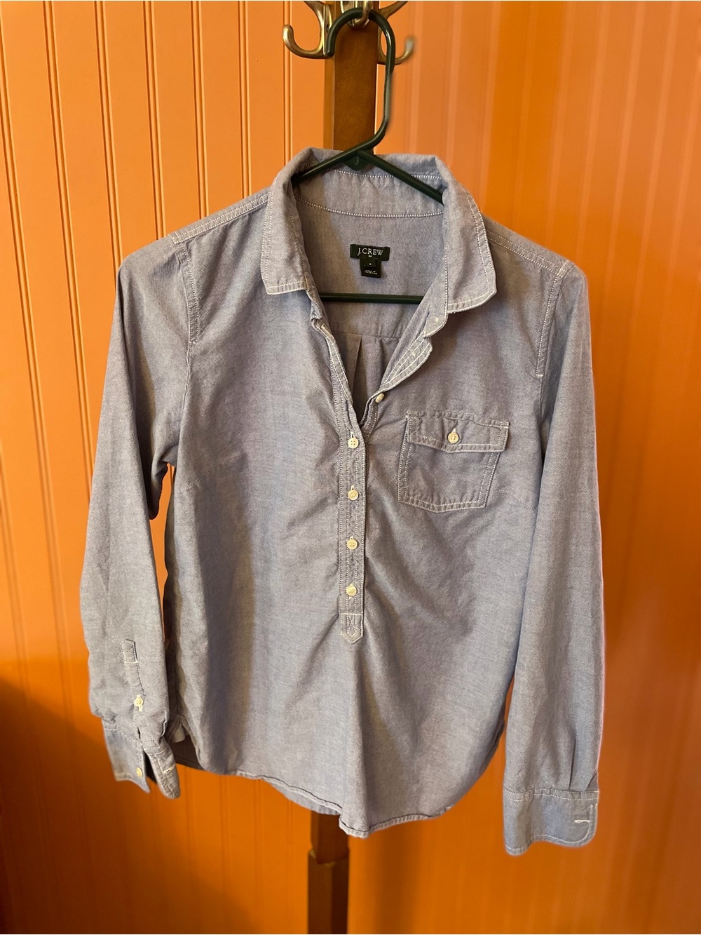J. Crew Women’s Blue Button-Front Oxford Shirt